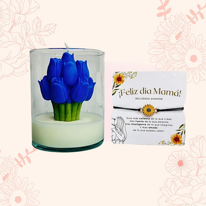 Flor de Luz – Flor Realista con Aroma + Pulsera BrillaMamá🌻💖